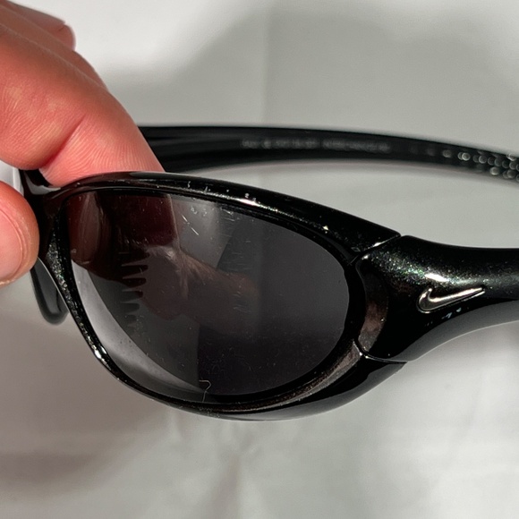 NIKE Black Wrap Sport Sunglasses EVO136 001 Silver Swoosh ITALY w/ extra lenses - Picture 4 of 12